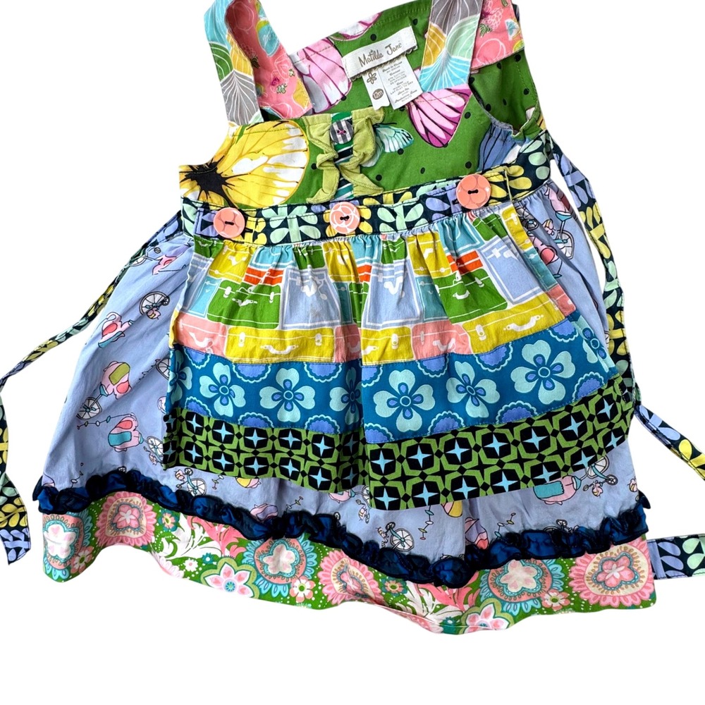 Matilda Jane Tiered Ruffle Dress Baby Girls 12m It's a Wonderful Parade Apron